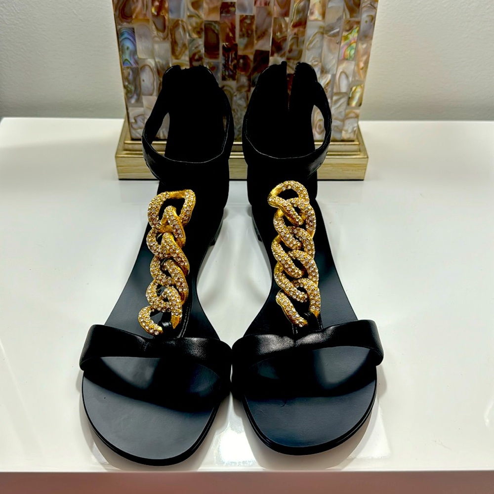 Giuseppe Zanotti sandals gold chain size 10